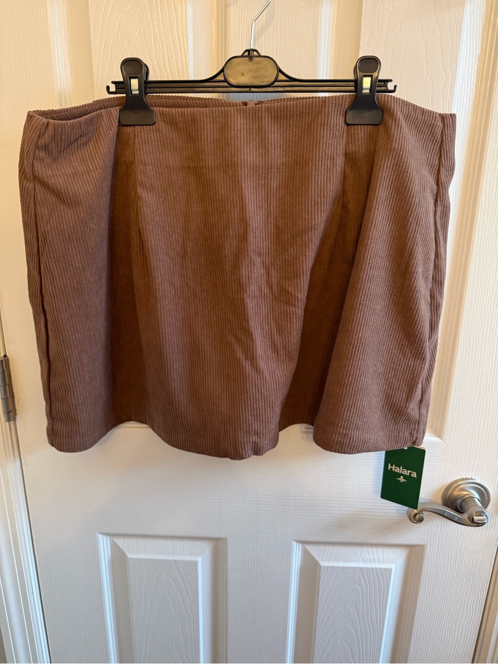 HALARA Brown Corduroy Mini Skirt